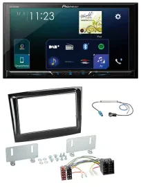Pioneer MP3 Bluetooth USB 2DIN DAB Autoradio für Fiat Doblo ab 15 piano schwarz