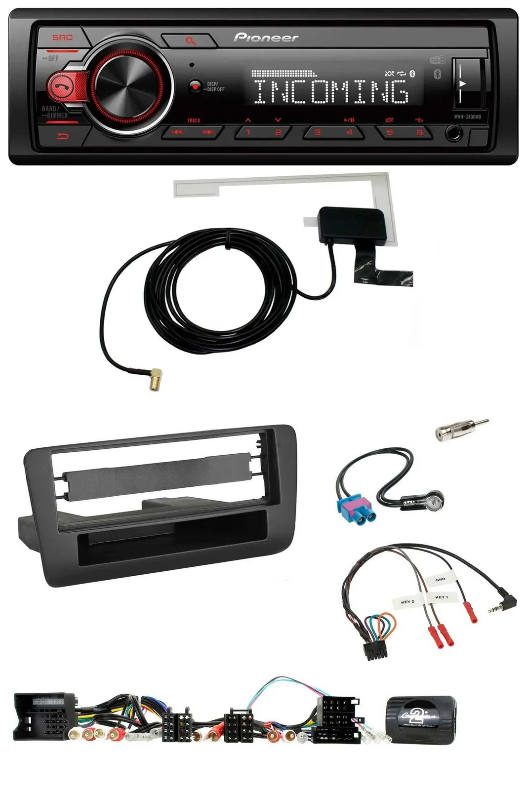 Pioneer USB Lenkrad DAB Bluetooth Autoradio für Audi A1 (2010-2019)