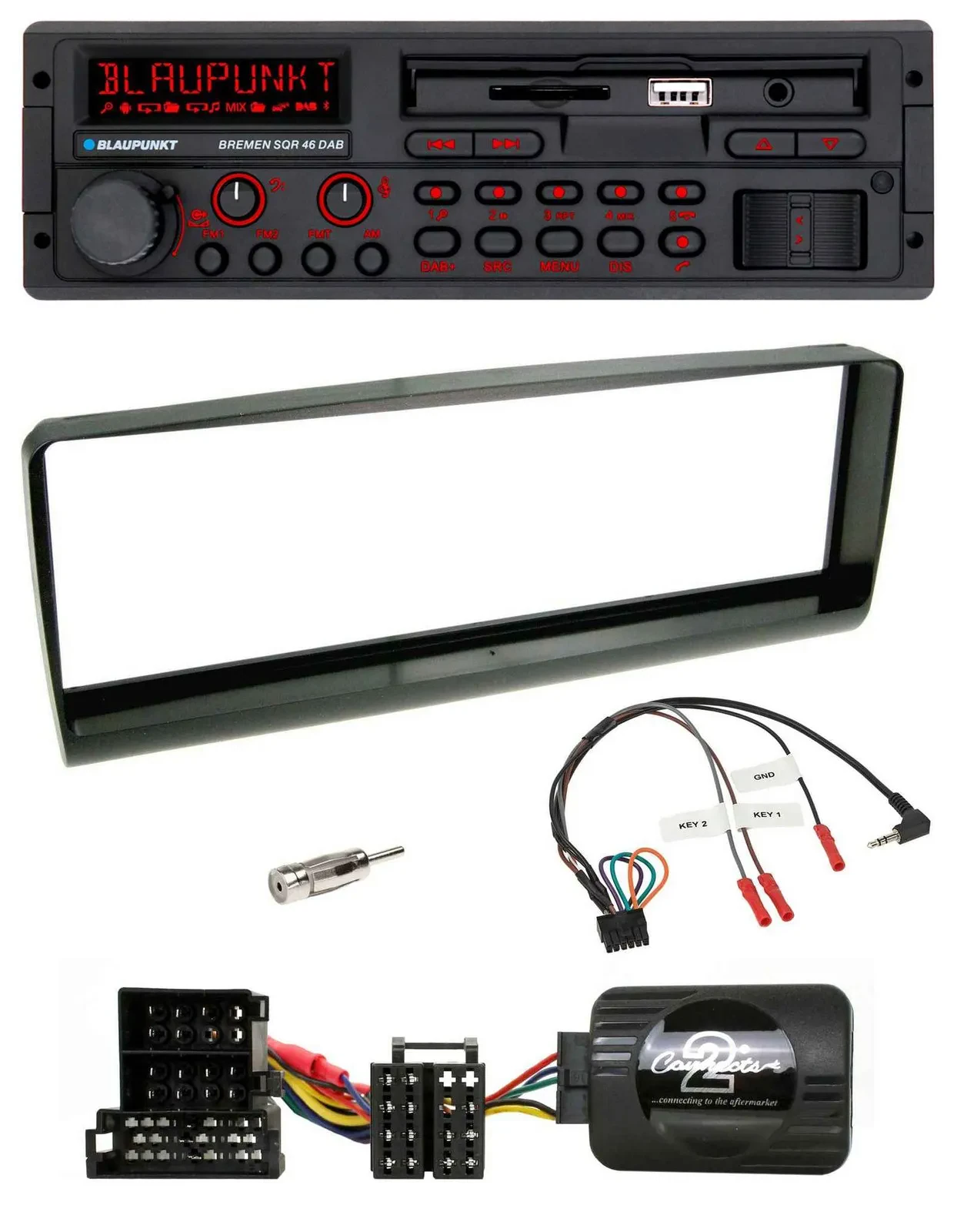 Blaupunkt SD Lenkrad USB Bluetooth DAB Autoradio für Alfa Romeo 156 00-01 schwar