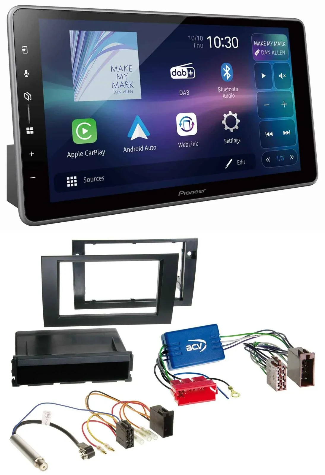 Автомагнитола Pioneer Bluetooth USB DAB MP3 для Audi A4 B6/B7 2001–2008 Symphony