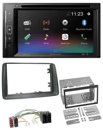 Pioneer Bluetooth MP3 USB 2DIN DAB DVD Autoradio für Fiat Panda 2003-2012 grau