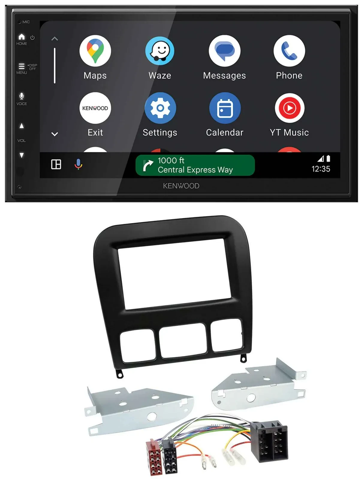 Автомагнитола Kenwood 2DIN, DAB, Bluetooth, USB, MP3 для Mercedes S‑Class 1998–2005, черный