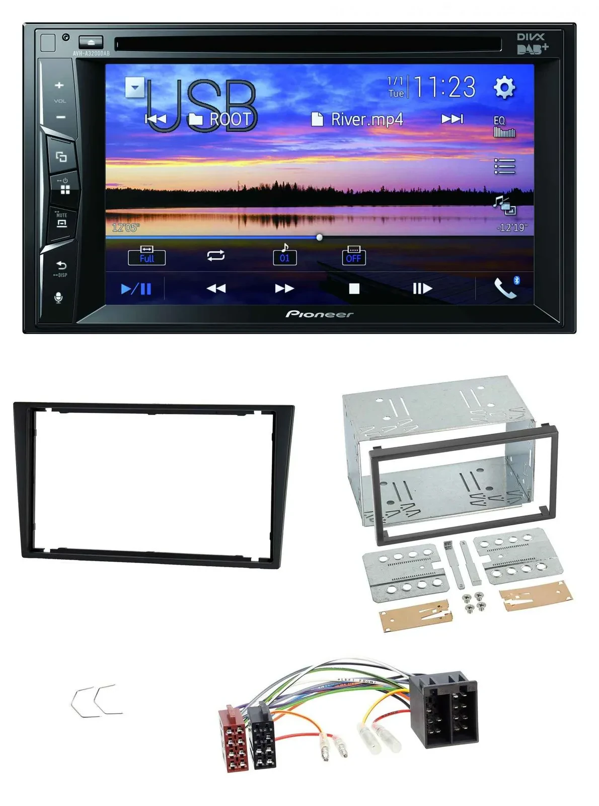 Pioneer Bluetooth 2DIN USB DVD DAB MP3 Autoradio für Opel Corsa C Meriva Signum