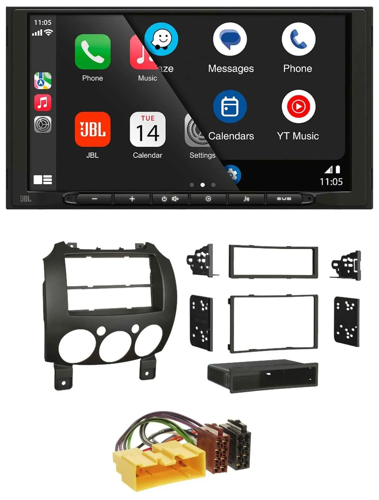 JBL MP3 DAB Bluetooth USB 2DIN Autoradio für Mazda 2 (ab 2007)