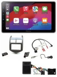 Pioneer Lenkrad USB DAB Bluetooth 2DIN Autoradio für Chevrolet Aveo ab 11 dunkel