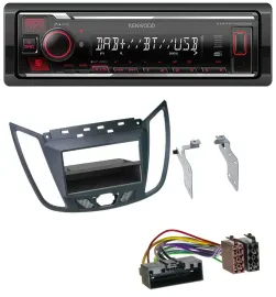 Kenwood MP3 Bluetooth USB DAB Autoradio für Ford C-Max / Kuga - dunkelgrau