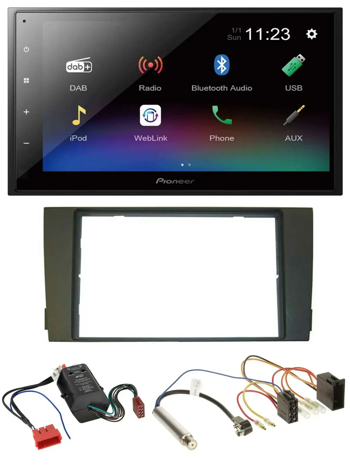 Pioneer USB Bluetooth DAB 2DIN MP3 Autoradio für Audi A6 01-05 C5 Bose Aktivsyst
