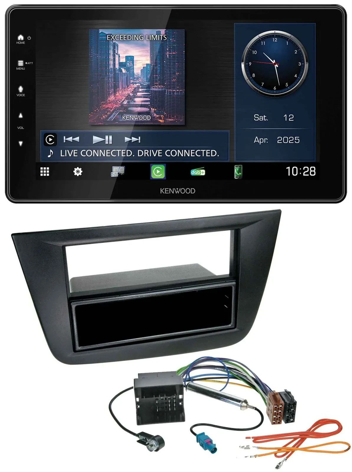 Kenwood MP3 Bluetooth USB DAB Autoradio für Seat Toledo Altea ab 05 schwarz