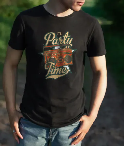 Футболка Popmerch WBL126 "It's Party Time" черная, женская, размер L