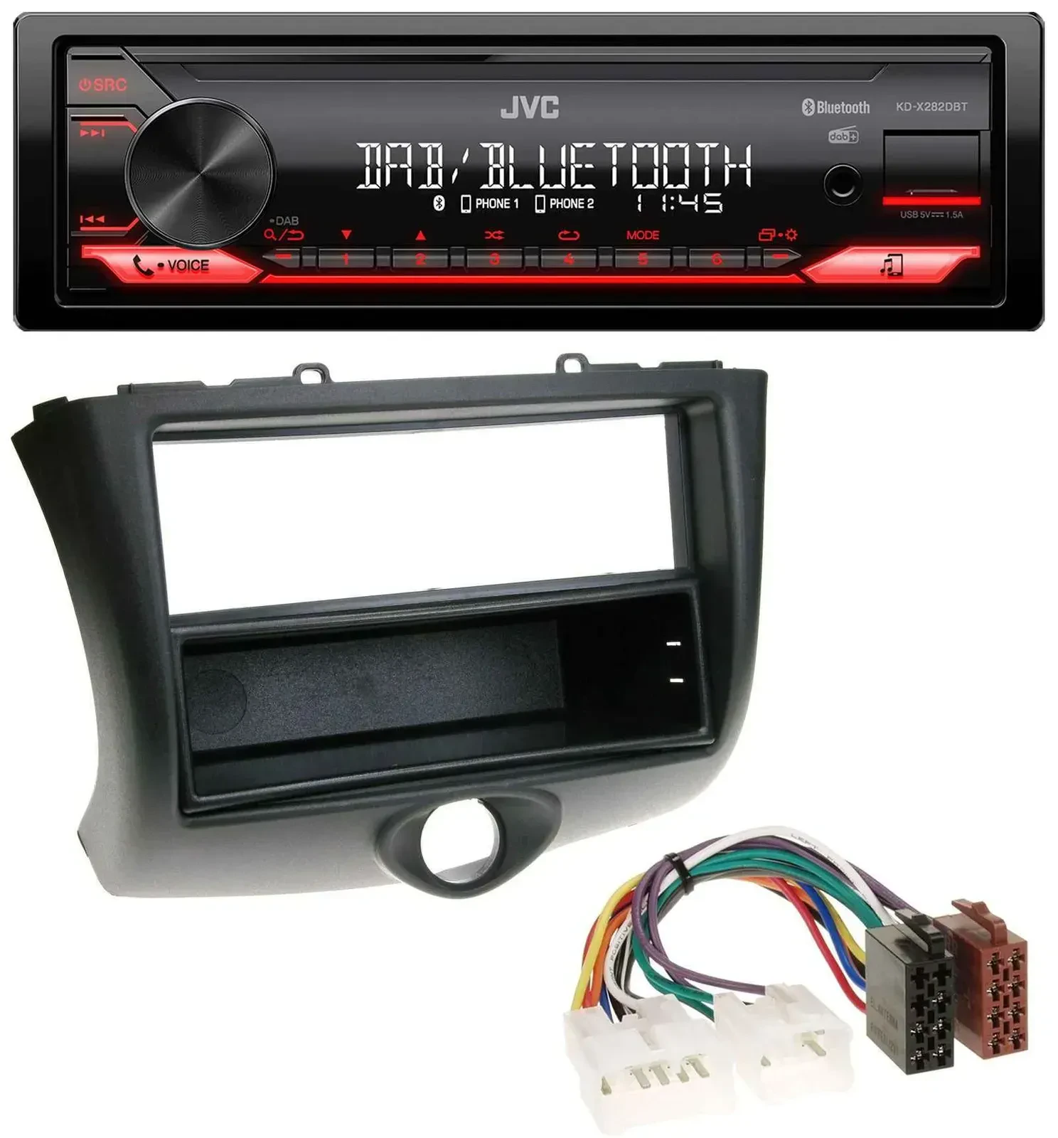 Автомагнитола JVC Bluetooth USB DAB MP3 для Toyota Yaris (2003–2006)