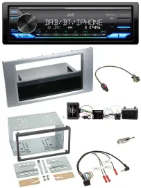 JVC Bluetooth DAB USB Lenkrad Autoradio für Ford Kuga 2008-2012 silber