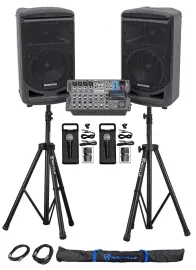 Samson Expedition 8" Bluetooth Church Speakers+Mixer+Mics 4 Church Sound Systems