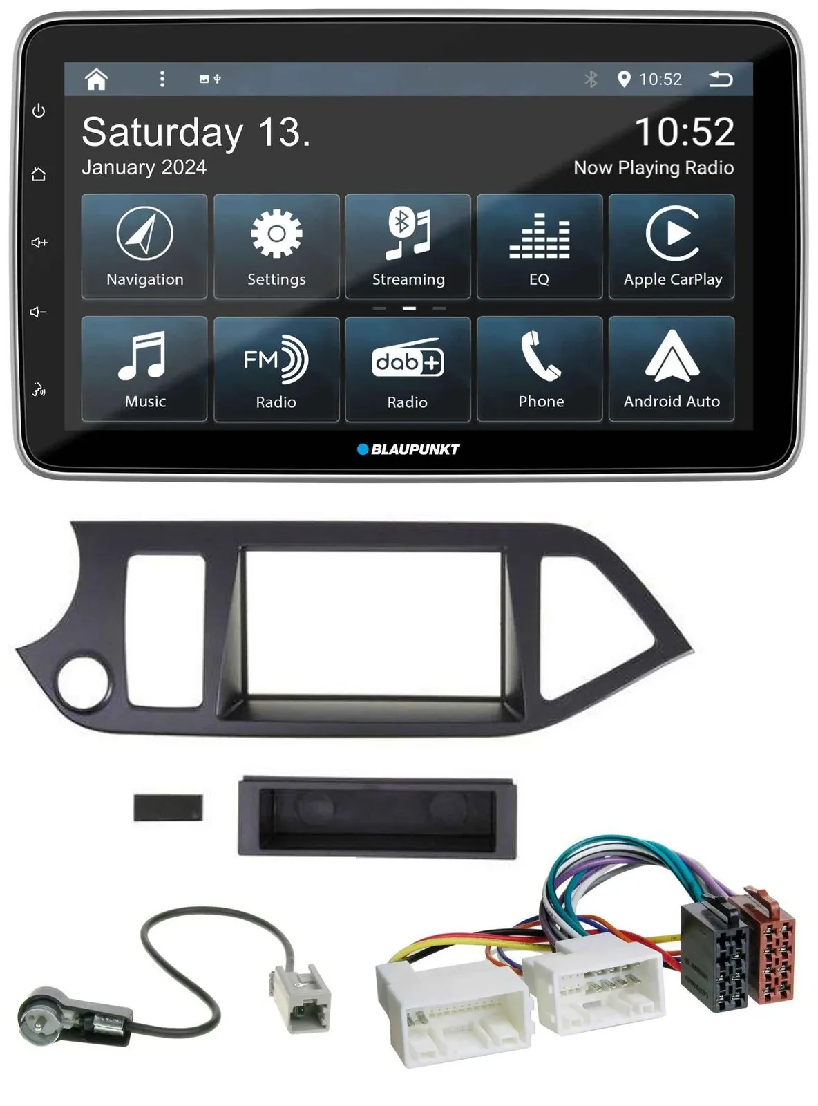 Blaupunkt USB DAB SD MP3 Bluetooth Autoradio für Kia Picanto ab 2011 Start-Stop