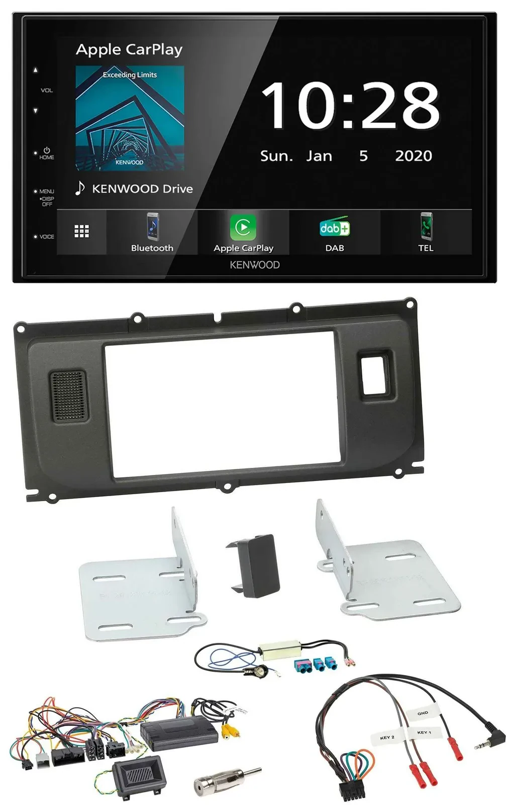 Kenwood Bluetooth Lenkrad DAB USB 2DIN Autoradio für Land Rover Evoque 11-13 Bli