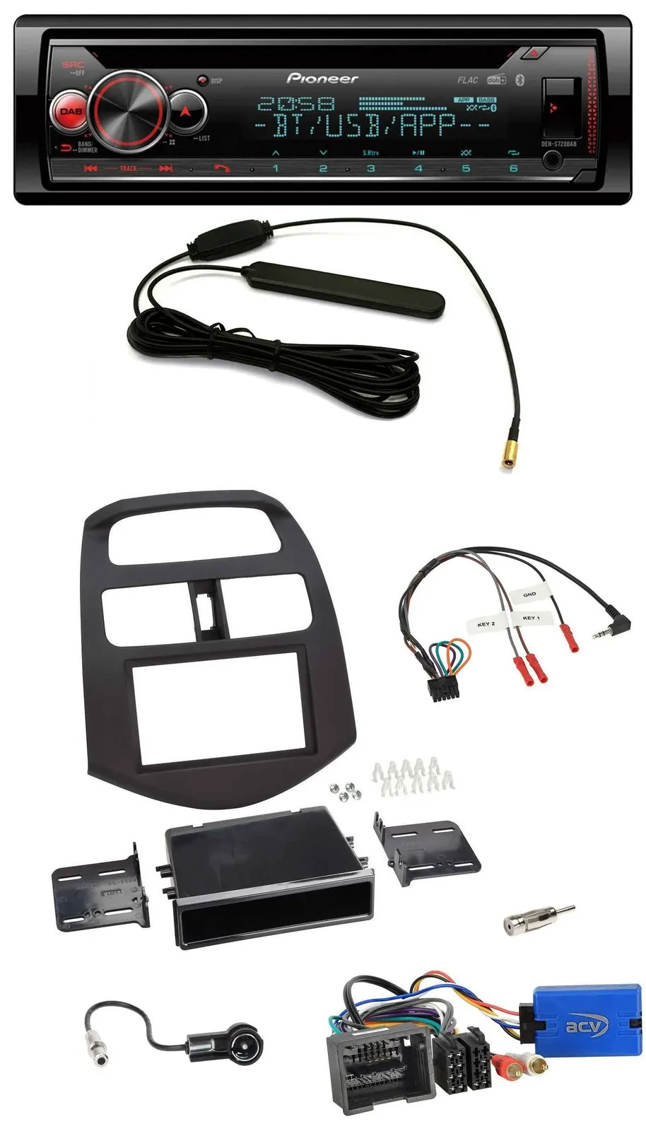 Pioneer USB DAB Lenkrad Bluetooth CD Autoradio für Chevrolet Spark 2013-2015