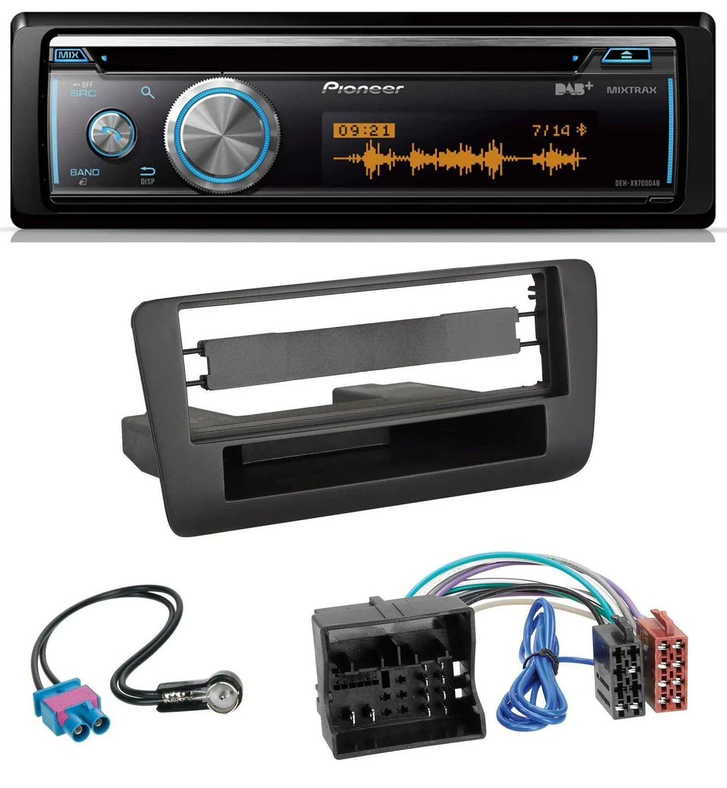 Pioneer MP3 DAB USB CD Bluetooth Autoradio für Audi A1 (ab 2012)