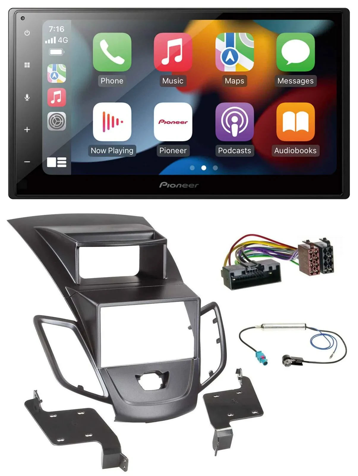 Pioneer DAB Bluetooth 2DIN USB MP3 Autoradio für Ford Fiesta 10-17 Display schwa