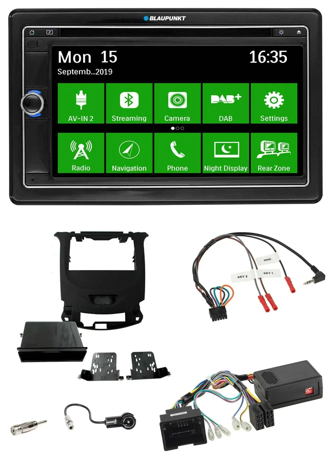 Blaupunkt Bluetooth 2DIN Lenkrad DAB USB TMC Navigation für Chevrolet Cruze ab 2