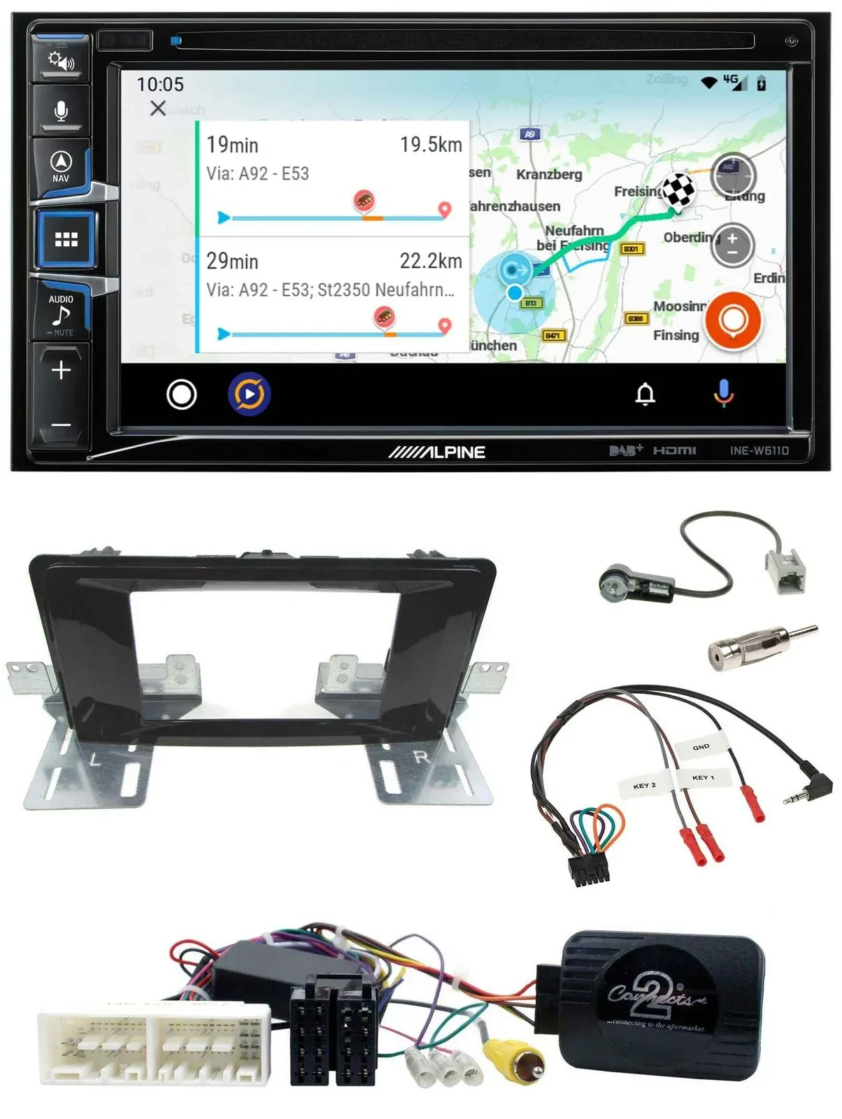 Alpine Bluetooth TMC USB DAB 2DIN Lenkrad Navigation für Hyundai H 350 ab 2016