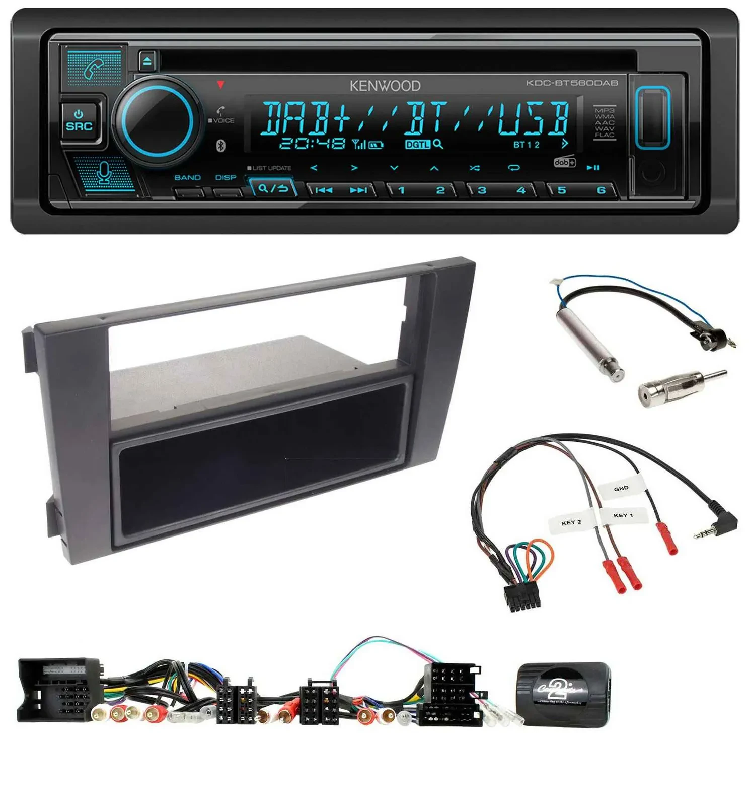 Kenwood Bluetooth DAB CD Lenkrad USB Autoradio für Audi A6 (2001-2004)