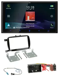 JVC USB Bluetooth 2DIN DAB MP3 Autoradio für Fiat 500X ab 2016 klavierlack schwa