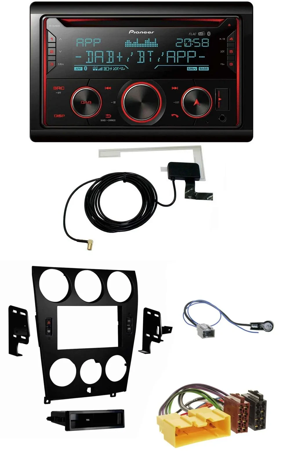 Pioneer 2DIN MP3 DAB USB CD Bluetooth Autoradio für Mazda 6 (2006-2008)