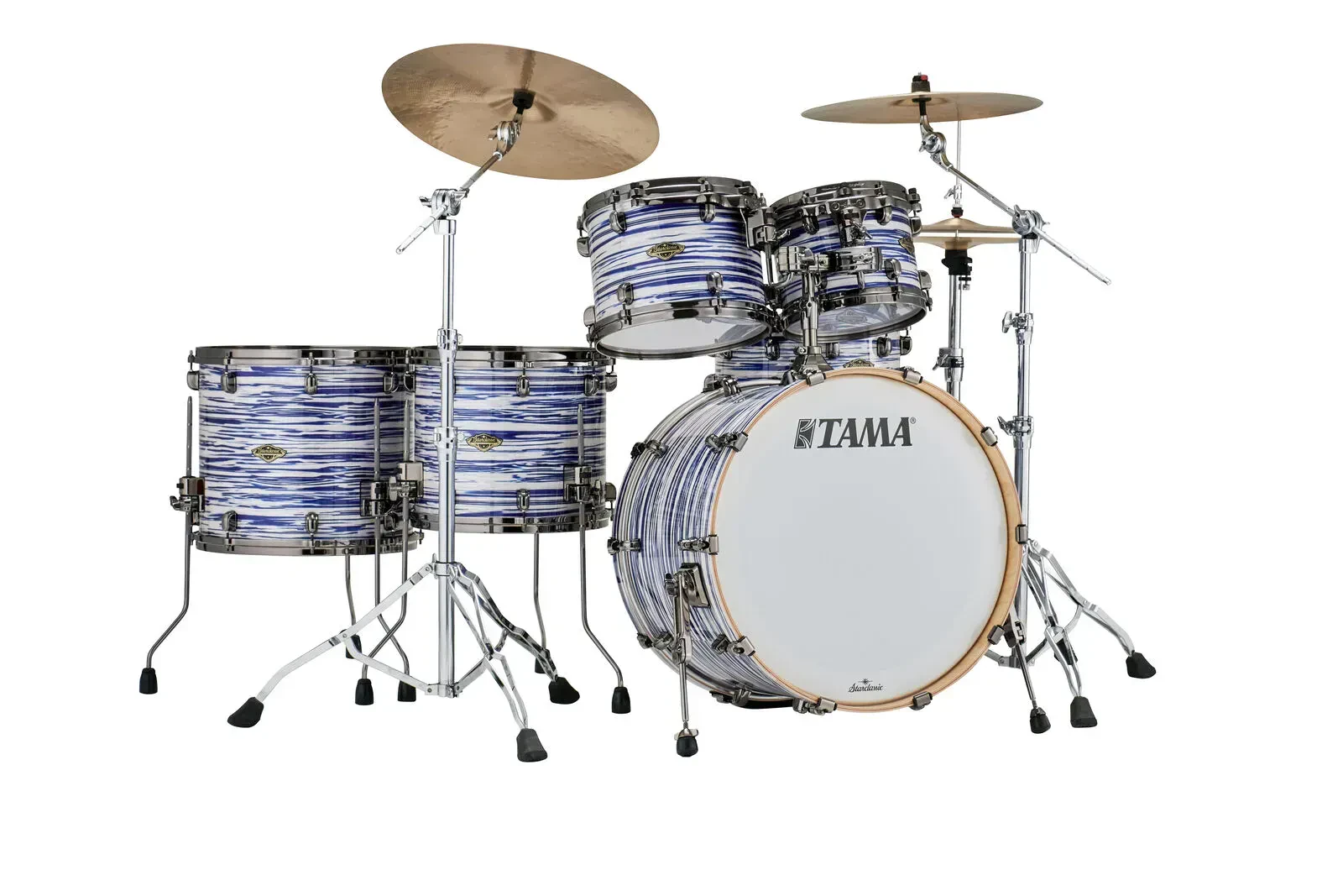 Tama 50th Anniversary Starclassic 5-Piece Shell Pack, Blue & White Oyster