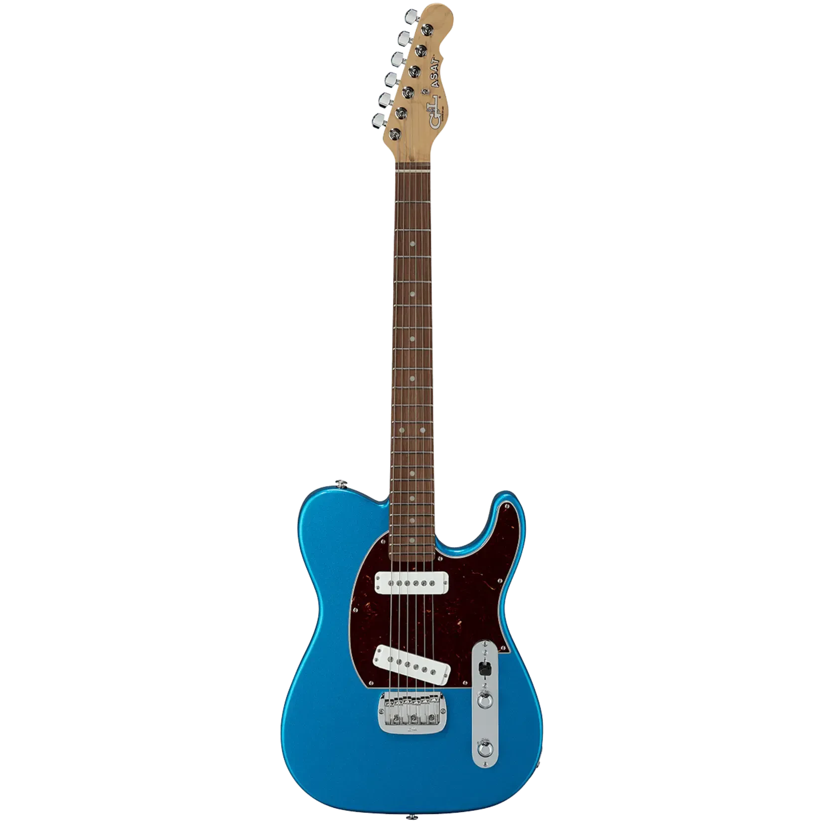 Электрогитара G&L Fullerton Deluxe ASAT Special Lake Placid Blue CR с чехлом