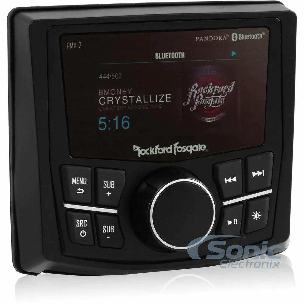 Rockford Fosgate PMX-2 Moto/Marine Compact Bluetooth Digital Media Receiver