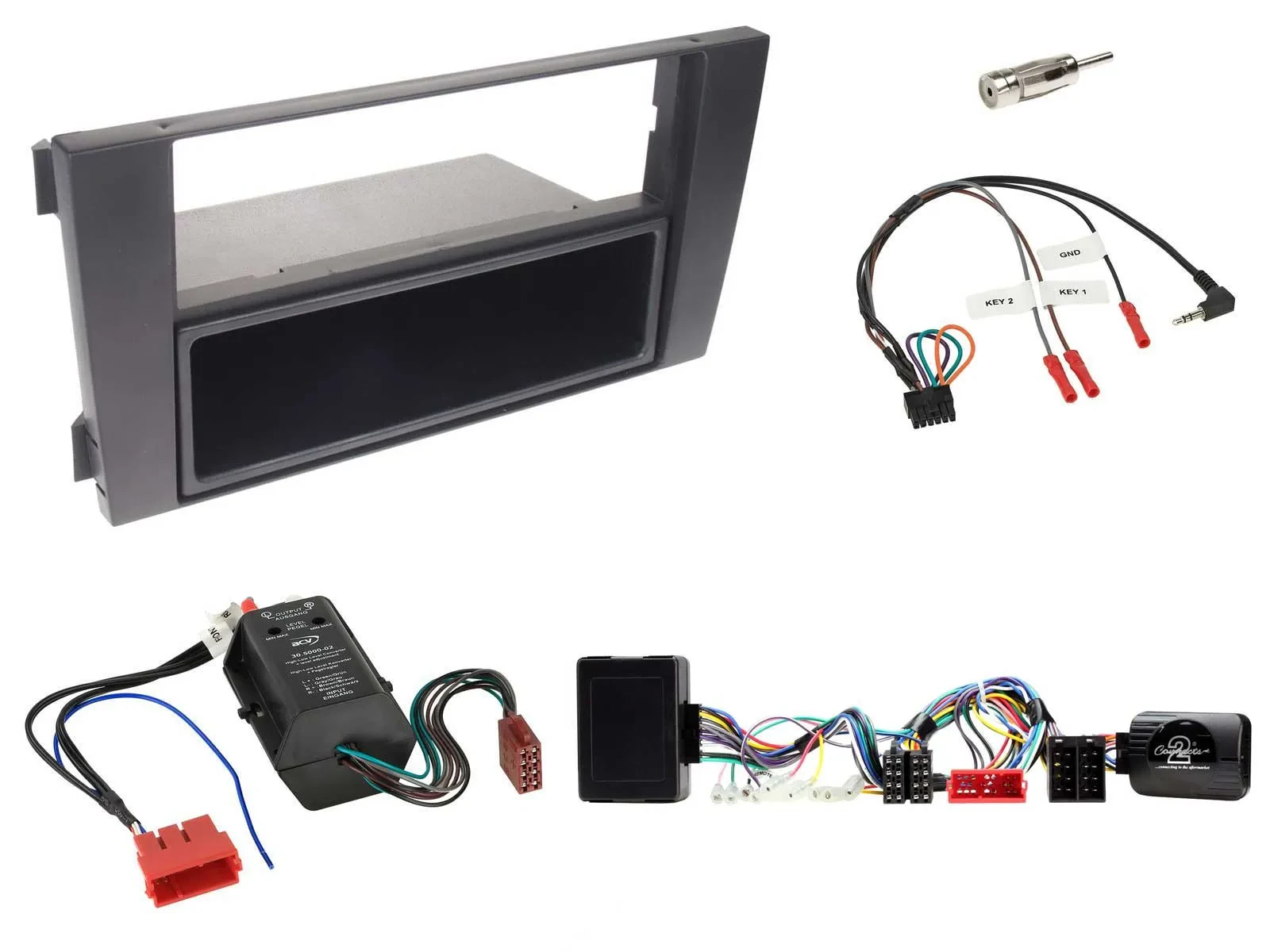 Radioset Lenkradadapter DIN Autoradio für Audi A6 2001-2005 Vollaktiv