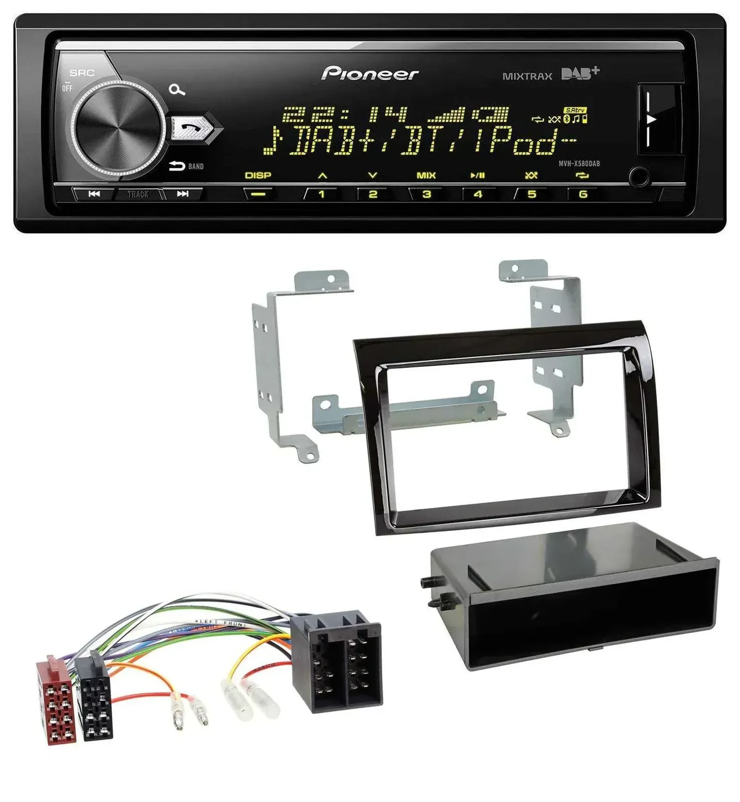 Автомагнитола Pioneer для Fiat Ducato (2006–2010) Bluetooth, USB, DAB, MP3, цвет: чёрный (piano black)