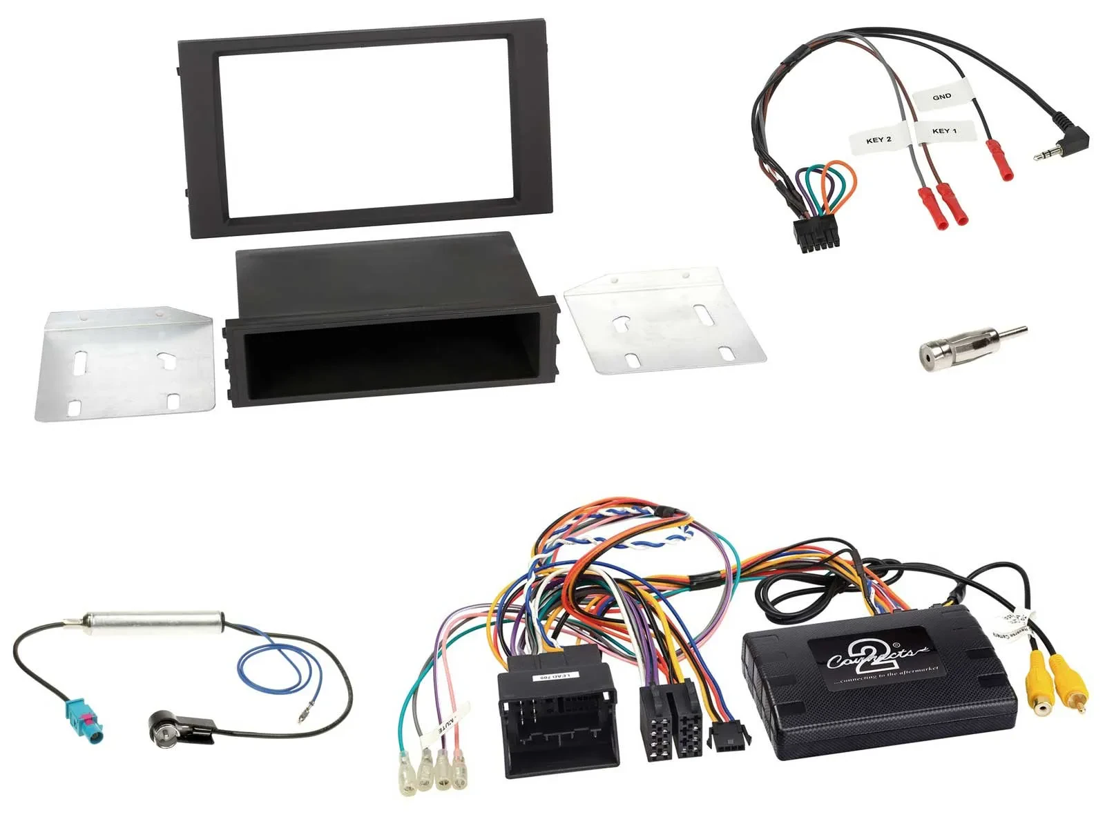 Einbauset Lenkradadapter DIN Autoradio für Seat Leon 2012-2020 PDC Display