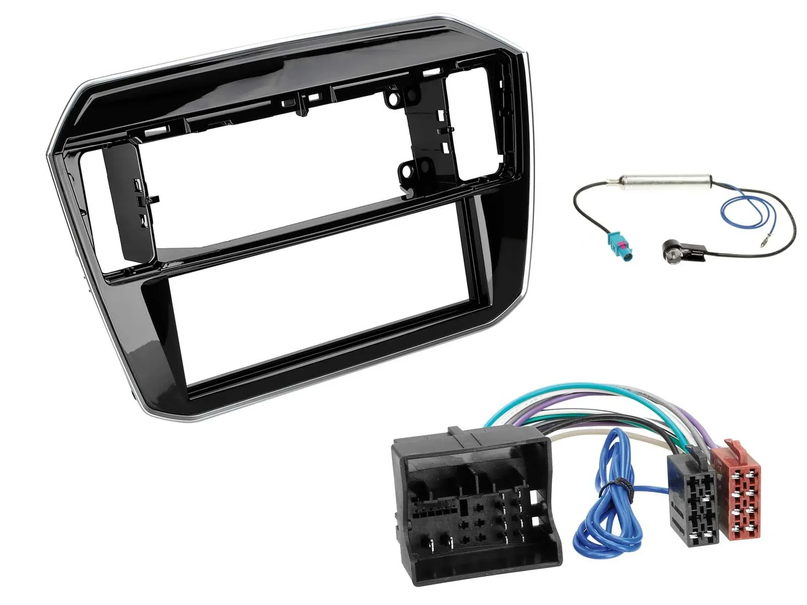 Установочный комплект для автомагнитолы Caraudio24 1-DIN для Seat Mii/Skoda Citigo (2020–2021), черный глянец