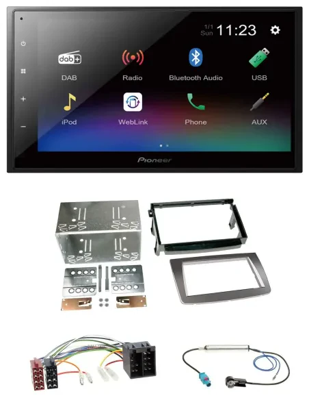 Pioneer USB Bluetooth DAB 2DIN MP3 Autoradio für Alfa Romeo Mito ISO 955 08-14 s