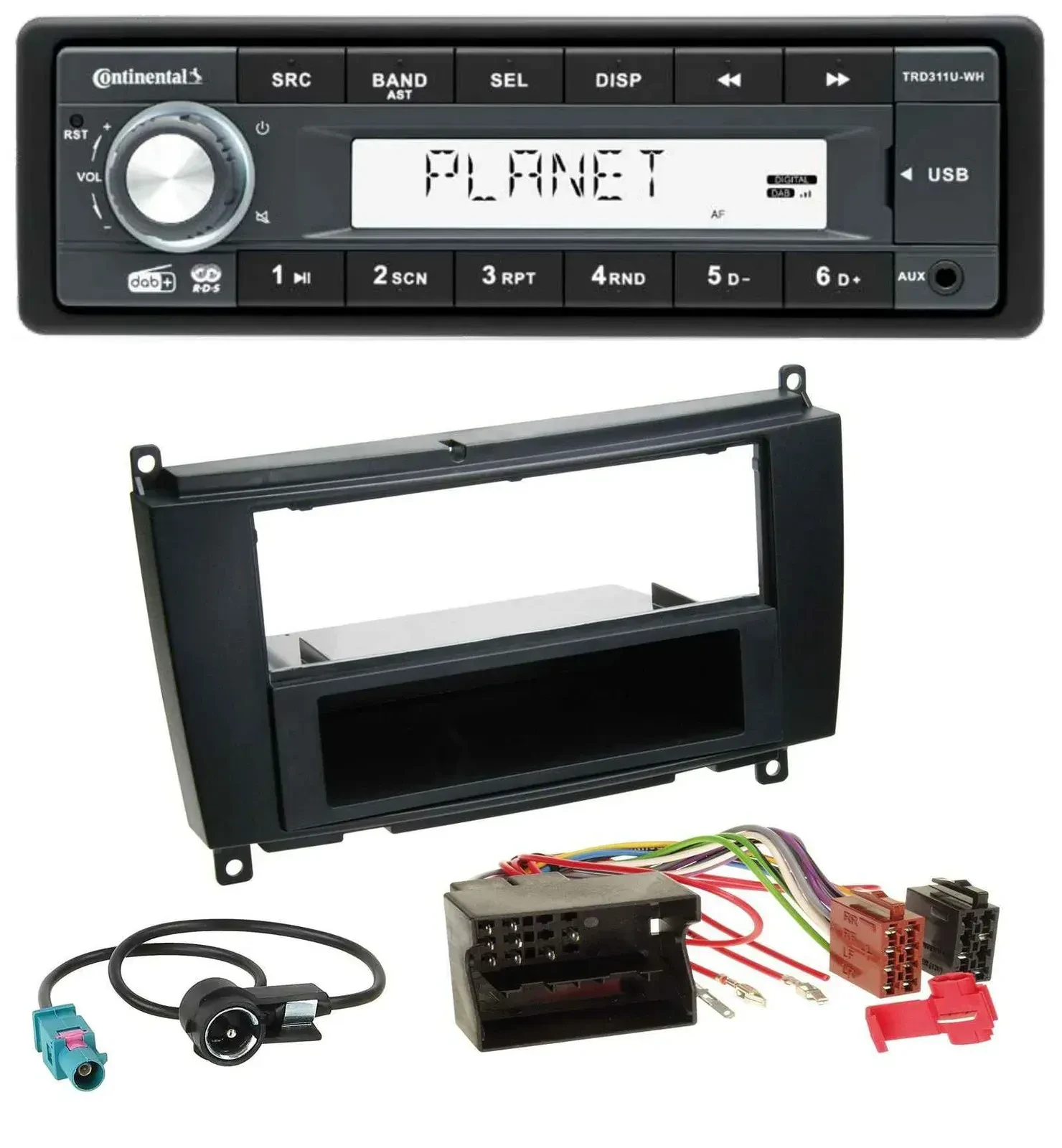 Continental MP3 AUX USB DAB 1DIN Autoradio für Mercedes CLK W209 ab 06 Coupe 04-