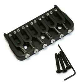 Hipshot 41060B 6-String Hardtail Fixed Electric Guitar Bridge .125" - BLACK