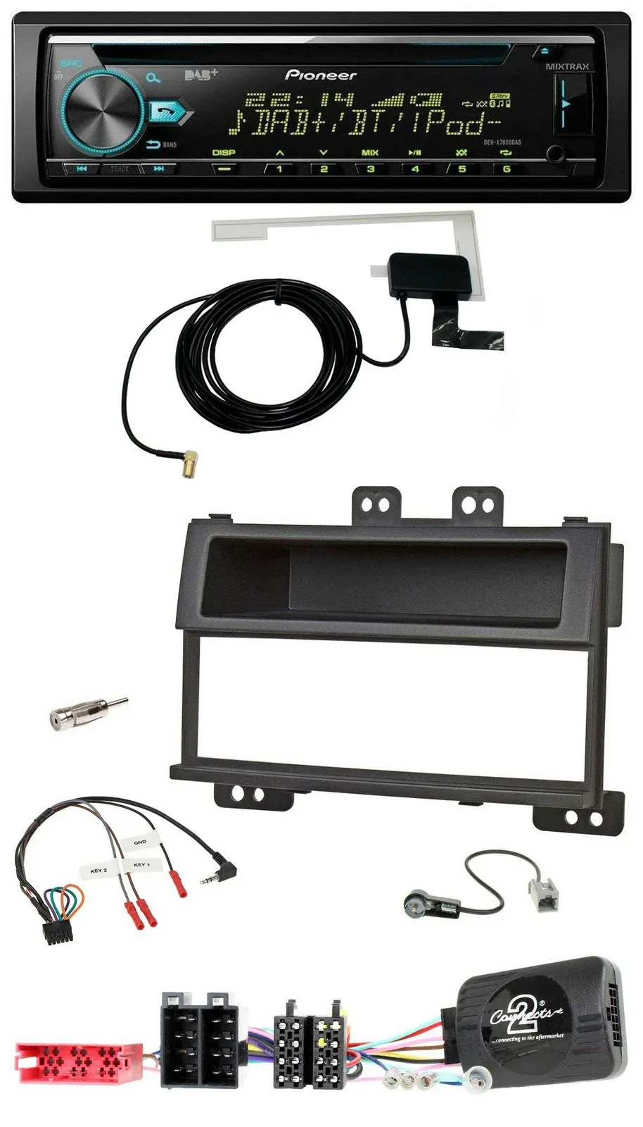 Pioneer MP3 Lenkrad CD USB DAB Autoradio für Hyundai i20 ISO 2009-11 schwarz