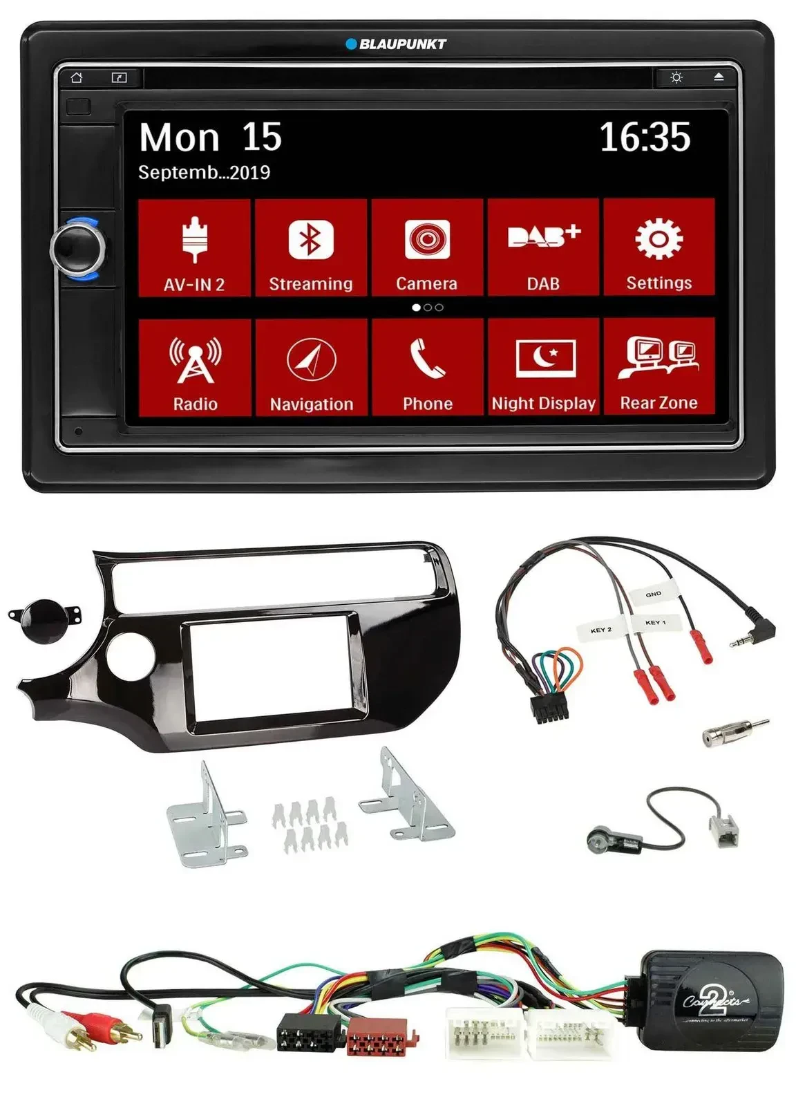 Blaupunkt Lenkrad DAB TMC 2DIN USB Bluetooth Navigation für Kia Rio UB ab 2015 p