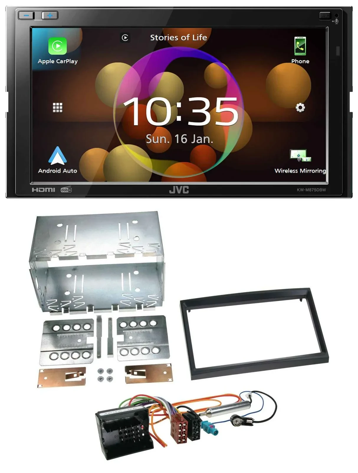 JVC DAB MP3 2DIN Bluetooth USB Autoradio für Peugeot Expert 207 307 Partner Prof