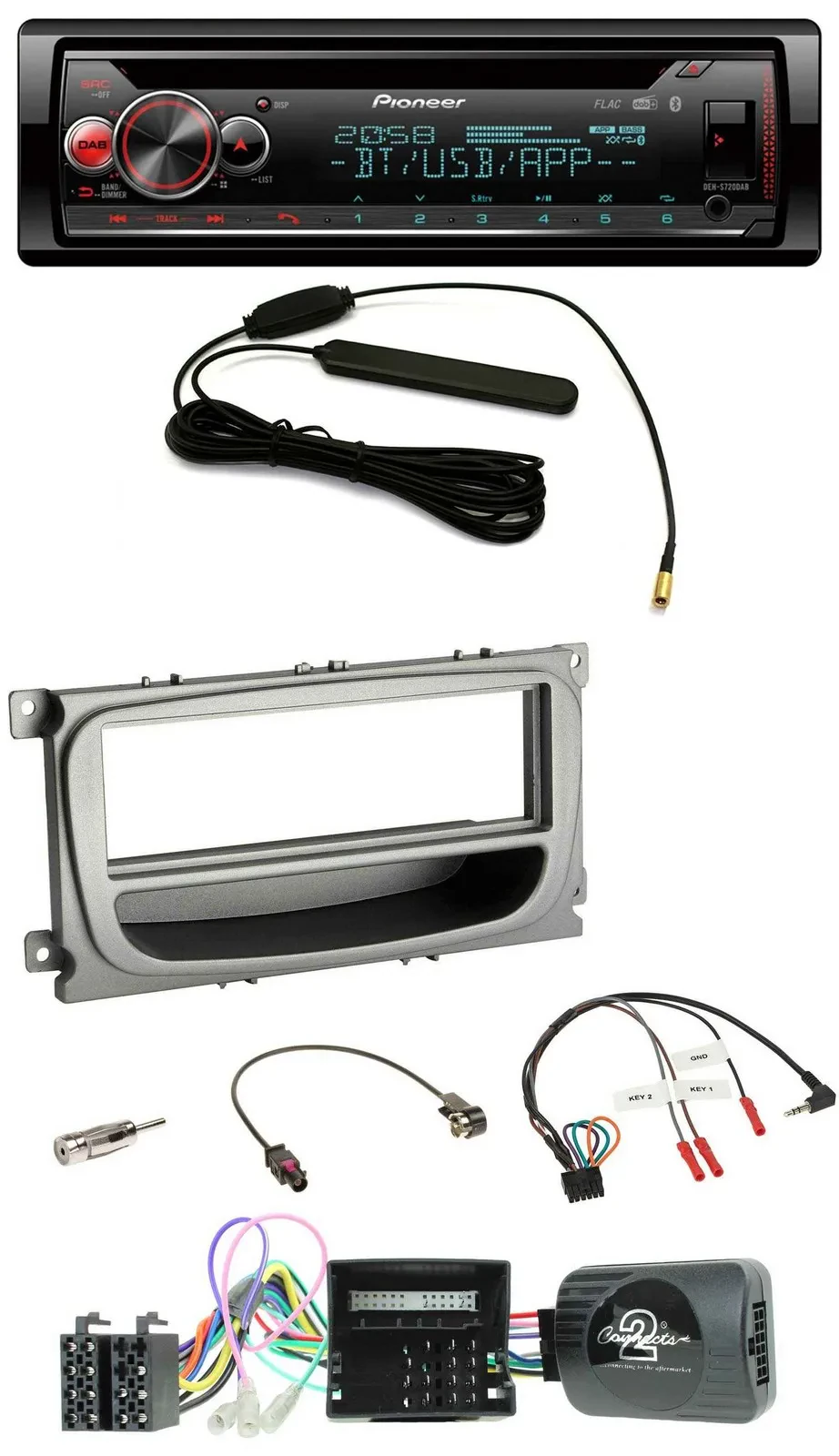 Pioneer USB DAB Lenkrad Bluetooth CD Autoradio für Ford Focus Galaxy C-Max Can a