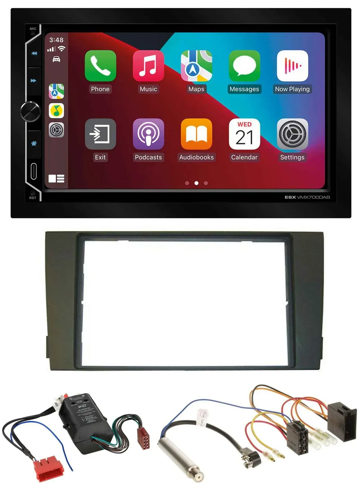 ESX 2DIN DAB USB MP3 Bluetooth Autoradio für Audi A6 01-05 C5 Bose Aktivsystem M