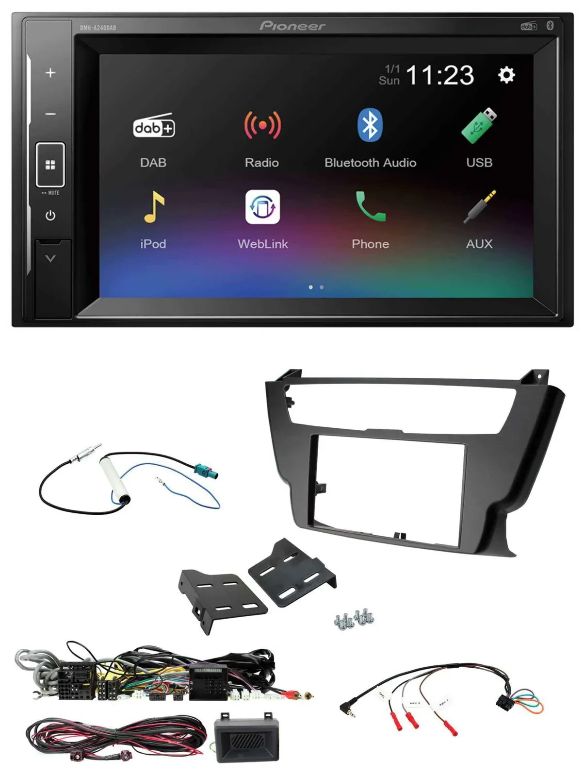 Pioneer DAB Lenkrad 2DIN Bluetooth USB Autoradio für BMW 3er 4er 2012-2016 ohne