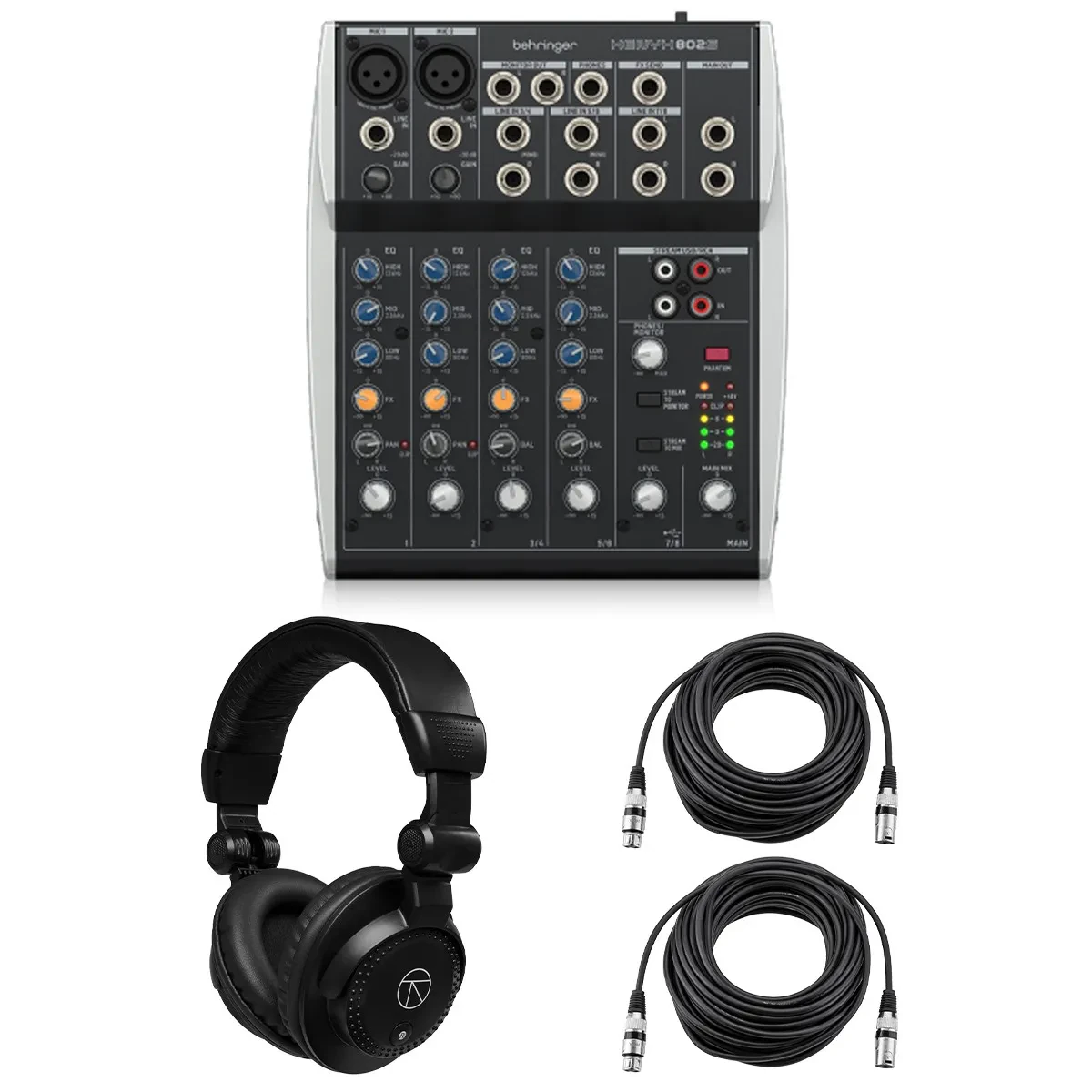Behringer XENYX 802S Premium Analog 8-Channel Mixer with USB Streaming Interface