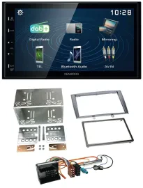 Kenwood 2DIN Bluetooth MP3 USB DAB Autoradio für Peugeot 308 07-09 silber