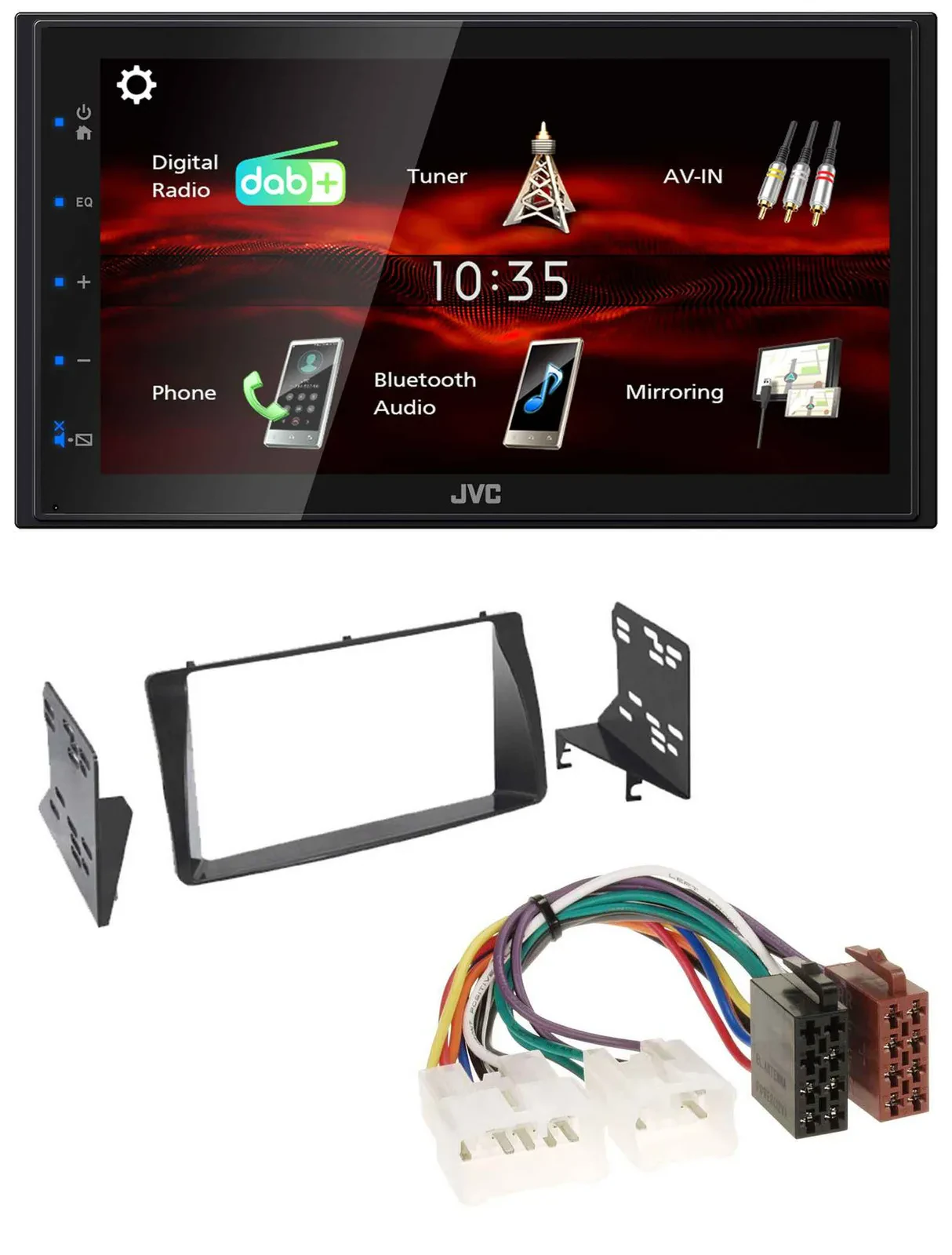 JVC USB Bluetooth MP3 DAB 2DIN Autoradio für Toyota Corolla E12U/E12J 2001-2007