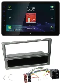 JVC DAB MP3 Bluetooth USB Autoradio für Opel Corsa C ISO 2000-2004 aluminium