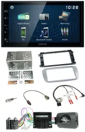 Kenwood 2DIN Bluetooth Lenkrad USB DAB Autoradio für Ford Mondeo S-Max Profi sil