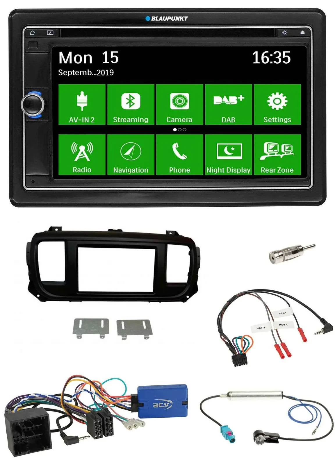 Blaupunkt Bluetooth 2DIN Lenkrad DAB USB TMC Navigation für Citroen Spacetourer