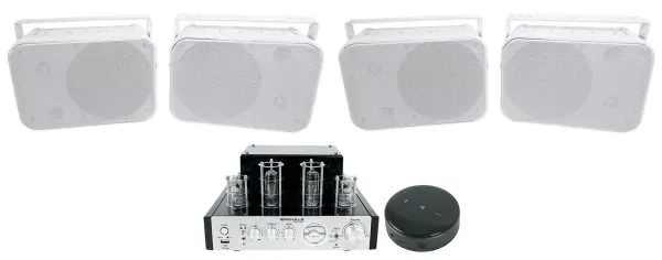 Rockville BluTube Bluetooth Tube Amplifier+(4) 6.5" Speakers+Smart Wifi Receiver