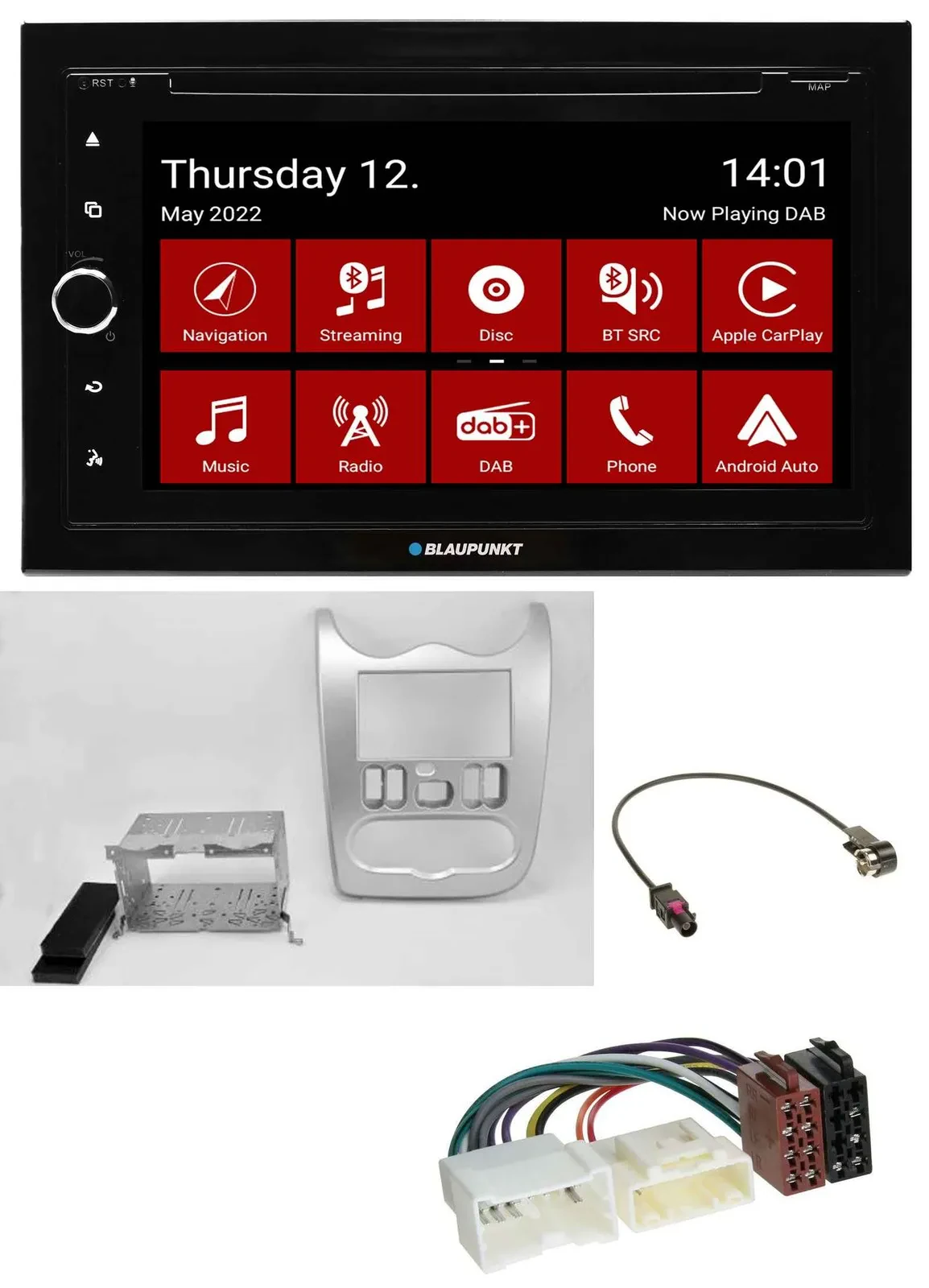 Blaupunkt MP3 DVD Bluetooth DAB 2DIN USB Autoradio für Dacia Sandero Logan Duste